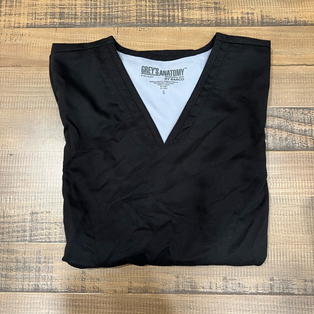 Greys Anatomy Women Scrub Top Black Size Small